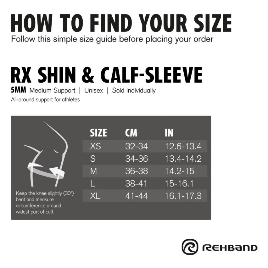 Rehband RX Shin/Calf Sleeve 5mm black